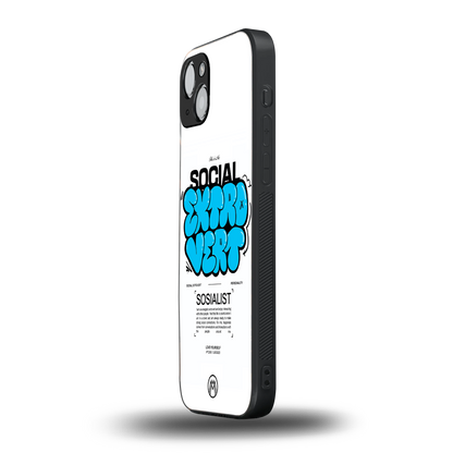 social extrovert back phone cover | glass case for iphone 15