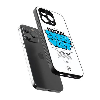 social extrovert back phone cover | glass case for iphone 14 pro