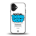 social extrovert back phone cover | glass case for iphone 16 plus