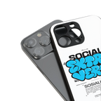social extrovert back phone cover | glass case for iphone 14 pro max