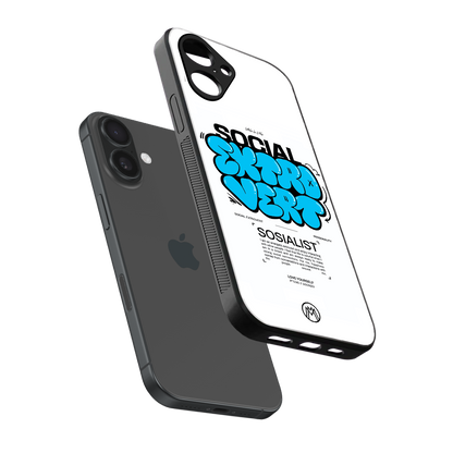 social extrovert back phone cover | glass case for iphone 16