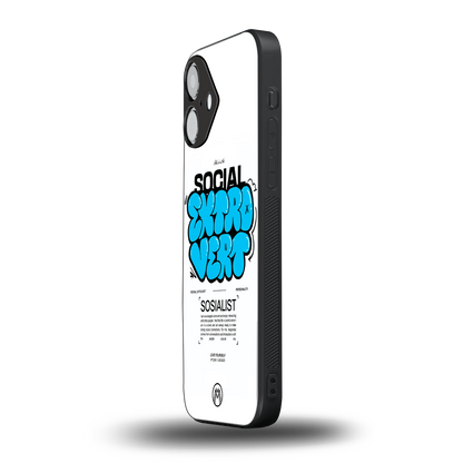 social extrovert back phone cover | glass case for iphone 16