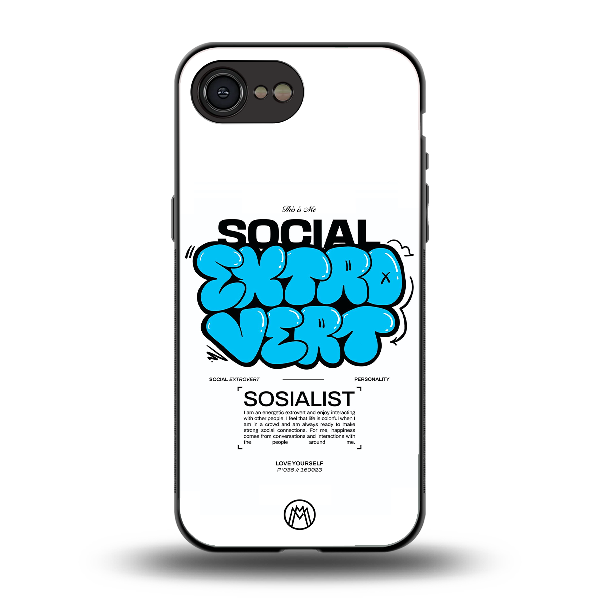 social extrovert back phone cover | glass case for iphone 16e