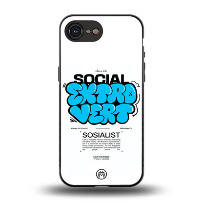 social extrovert back phone cover | glass case for iphone 16e