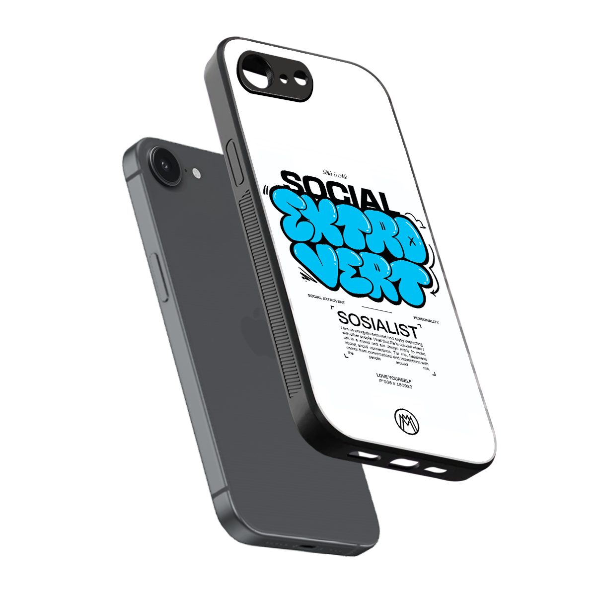 social extrovert back phone cover | glass case for iphone 16e