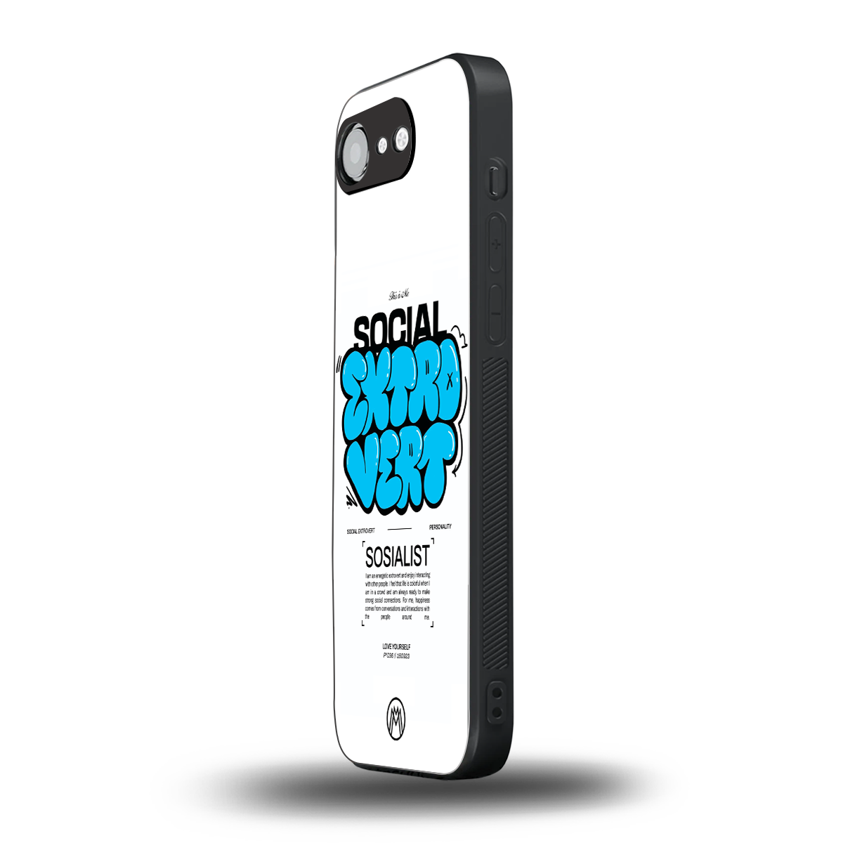 social extrovert back phone cover | glass case for iphone 16e