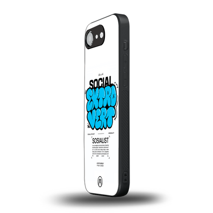 social extrovert back phone cover | glass case for iphone 16e