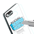 social extrovert back phone cover | glass case for iphone 16e