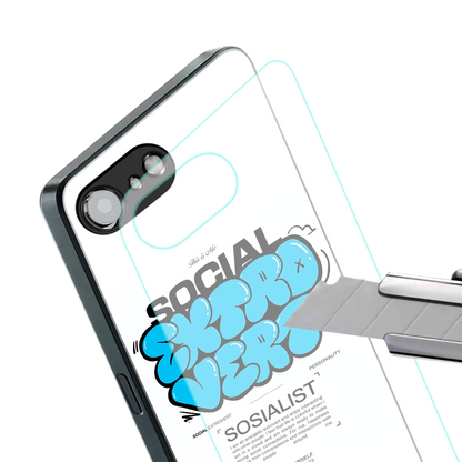 social extrovert back phone cover | glass case for iphone 16e