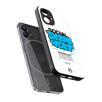 social extrovert back phone cover | glass case for nothing phone 1