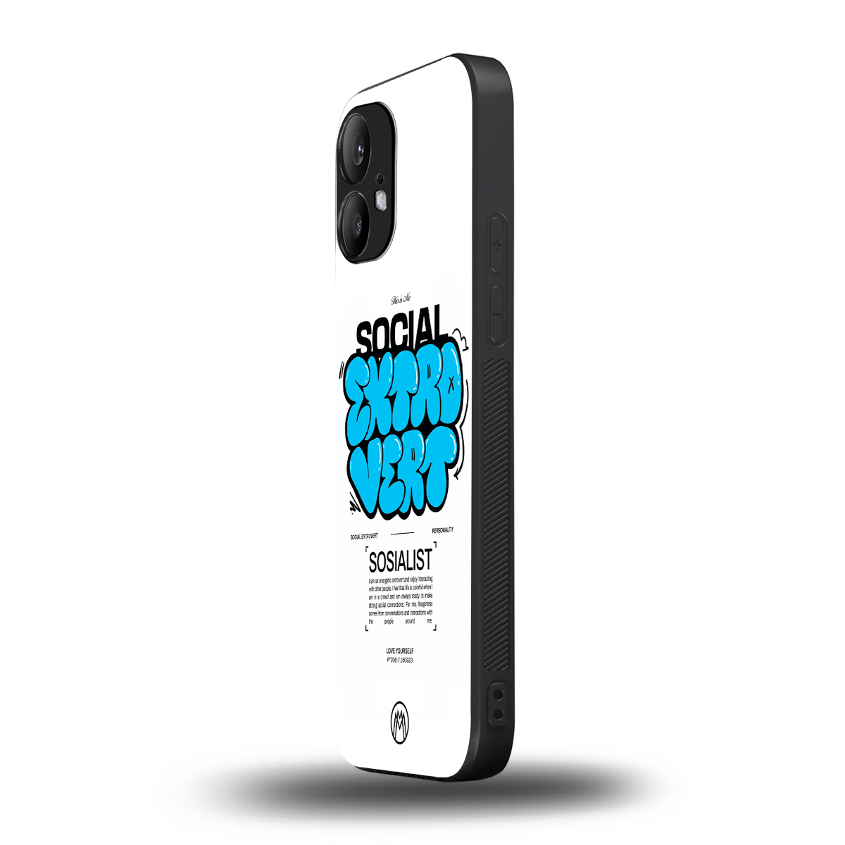 social extrovert back phone cover | glass case for nothing phone 2