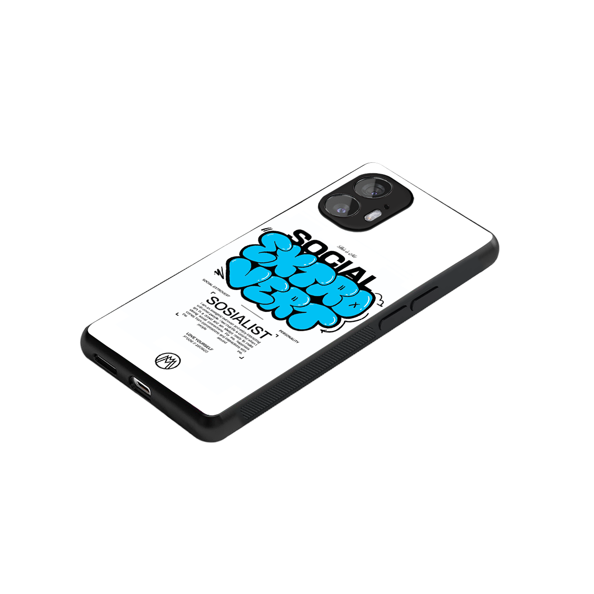 social extrovert back phone cover | glass case for nothing phone 2