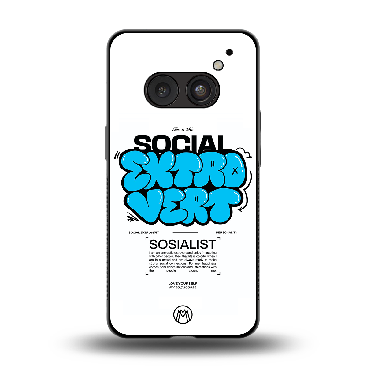 social extrovert back phone cover | glass case for nothing phone 2a