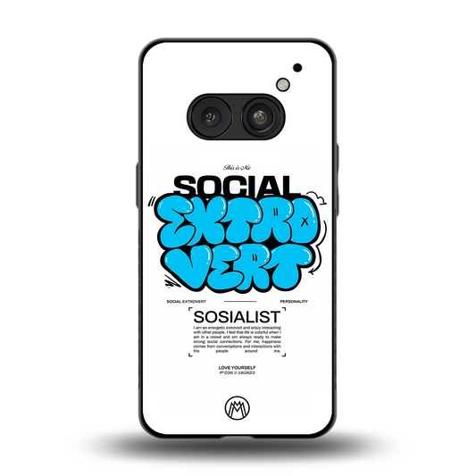 social extrovert back phone cover | glass case for nothing phone 2a