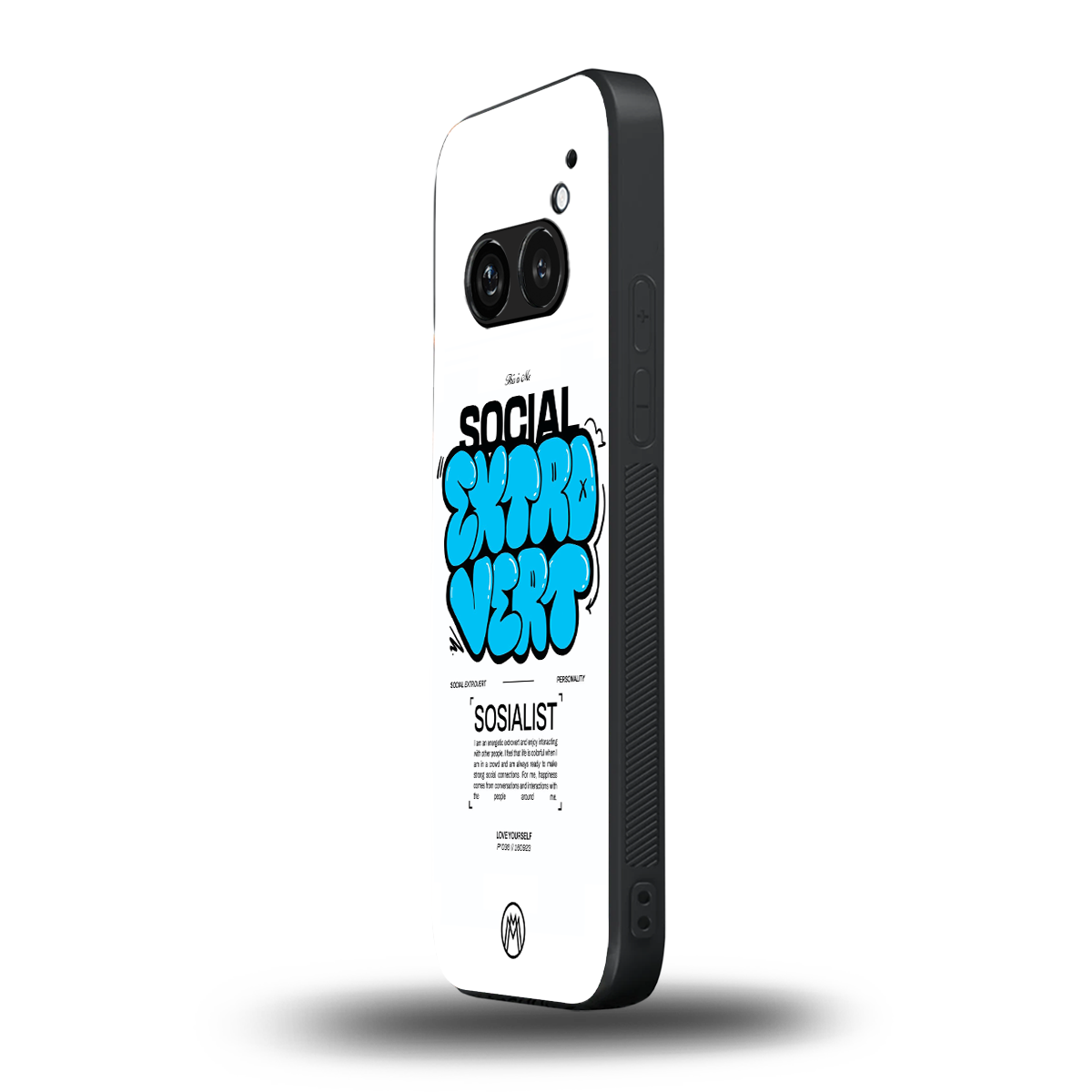 social extrovert back phone cover | glass case for nothing phone 2a