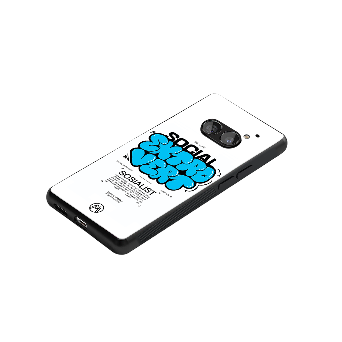 social extrovert back phone cover | glass case for nothing phone 2a