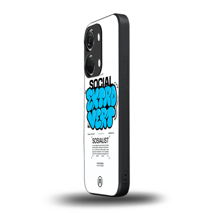 social extrovert back phone cover | glass case for oneplus nord 3