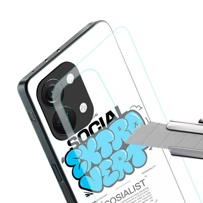 social extrovert back phone cover | glass case for oneplus nord 3