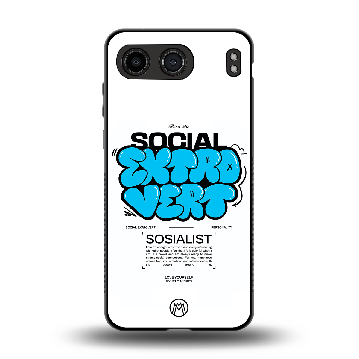 social extrovert back phone cover | glass case for oneplus nord 4
