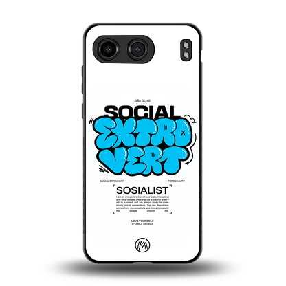social extrovert back phone cover | glass case for oneplus nord 4