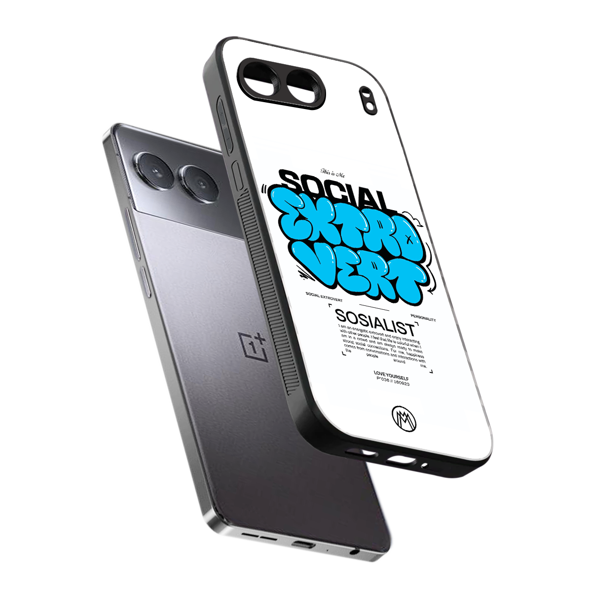 social extrovert back phone cover | glass case for oneplus nord 4