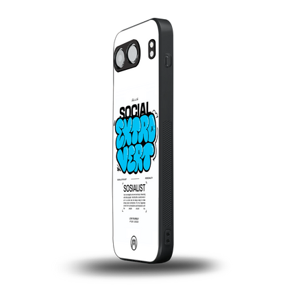 social extrovert back phone cover | glass case for oneplus nord 4