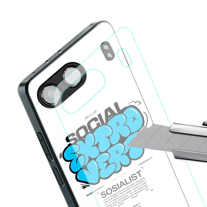 social extrovert back phone cover | glass case for oneplus nord 4