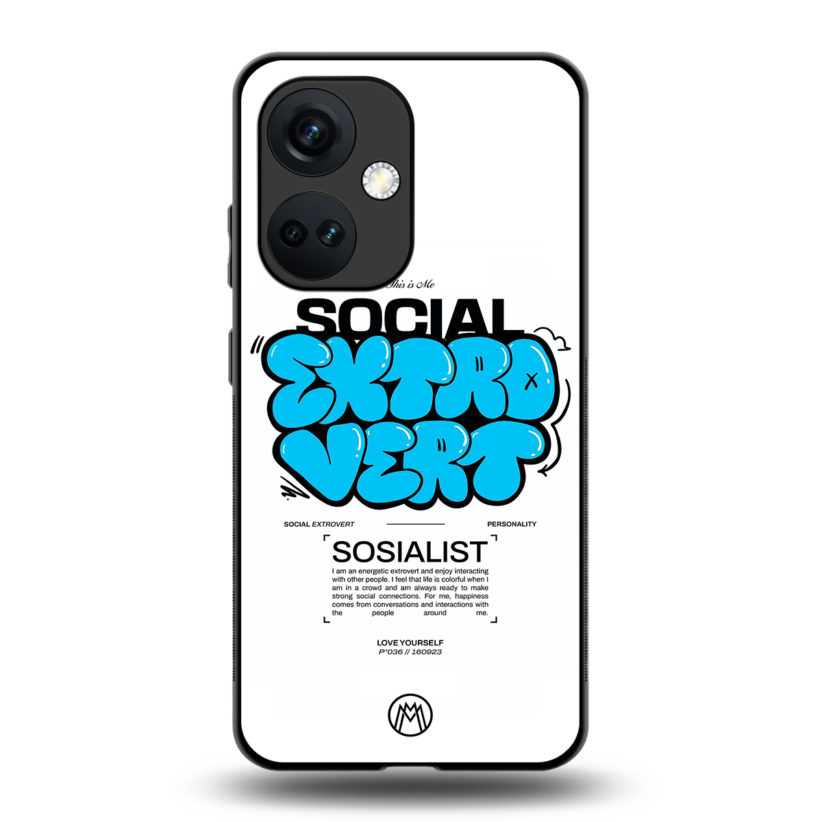 social extrovert back phone cover | glass case for oneplus nord ce 3