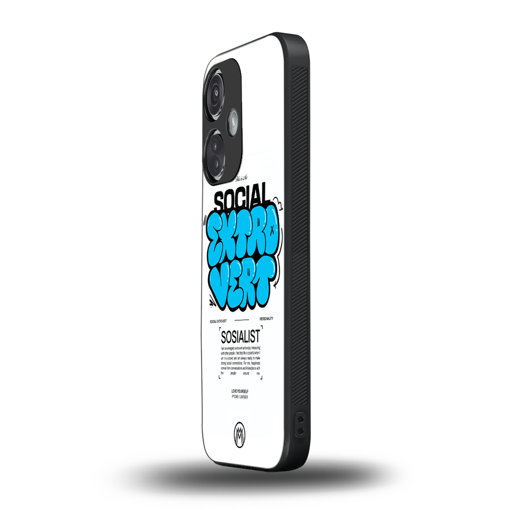 social extrovert back phone cover | glass case for oneplus nord ce 3