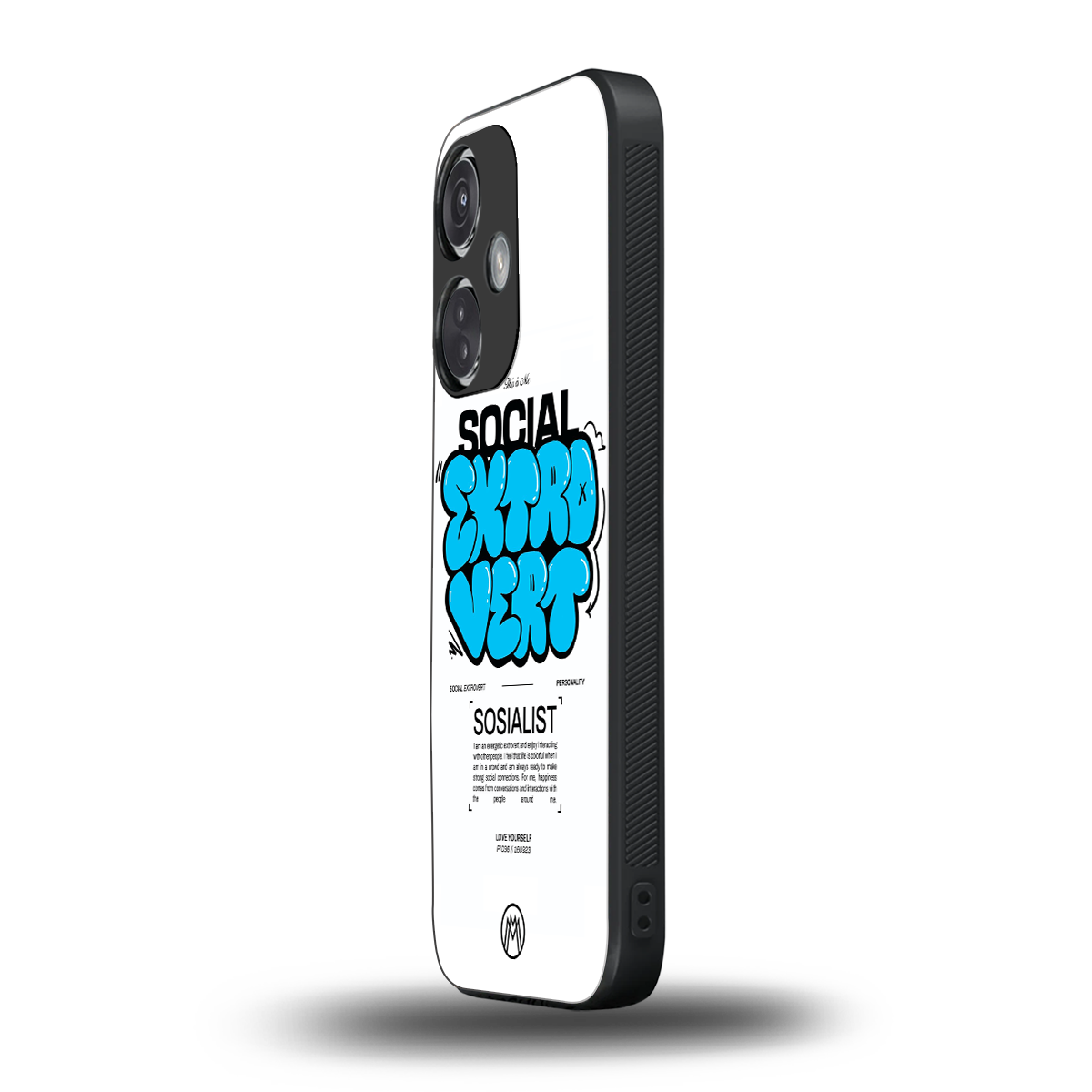 social extrovert back phone cover | glass case for oneplus nord ce 3