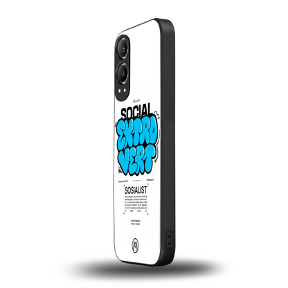 social extrovert back phone cover | glass case for oneplus nord ce 4 lite