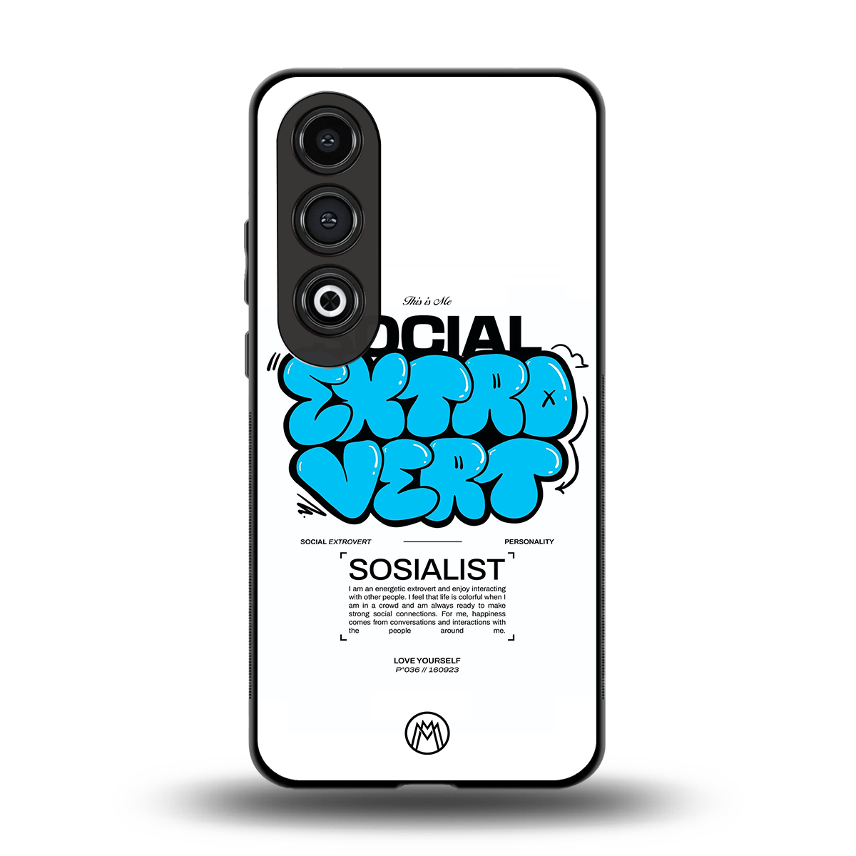 social extrovert back phone cover | glass case for oneplus nord ce 4