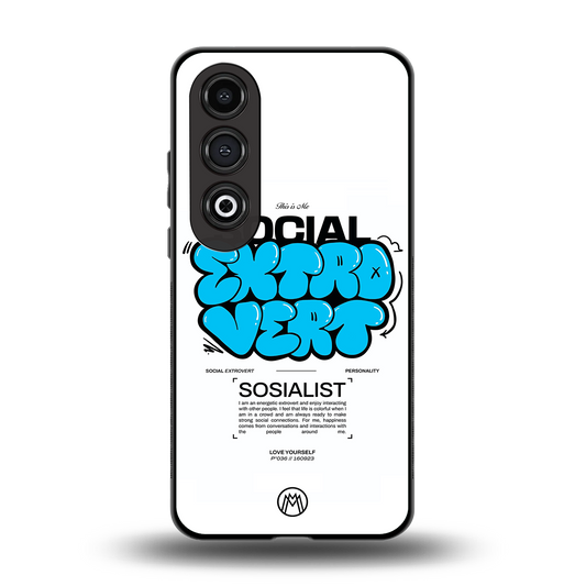 social extrovert back phone cover | glass case for oneplus nord ce 4