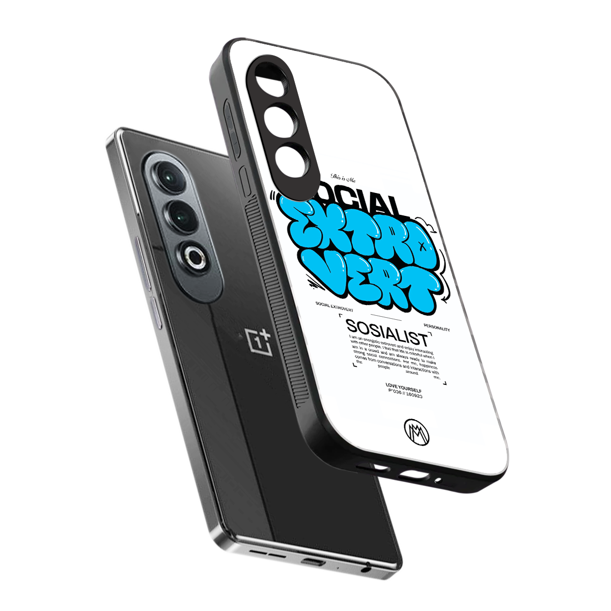 social extrovert back phone cover | glass case for oneplus nord ce 4