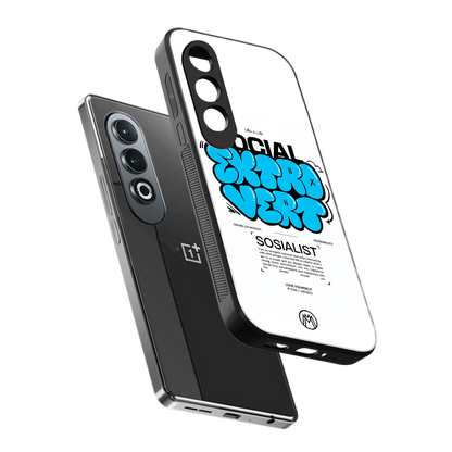 social extrovert back phone cover | glass case for oneplus nord ce 4