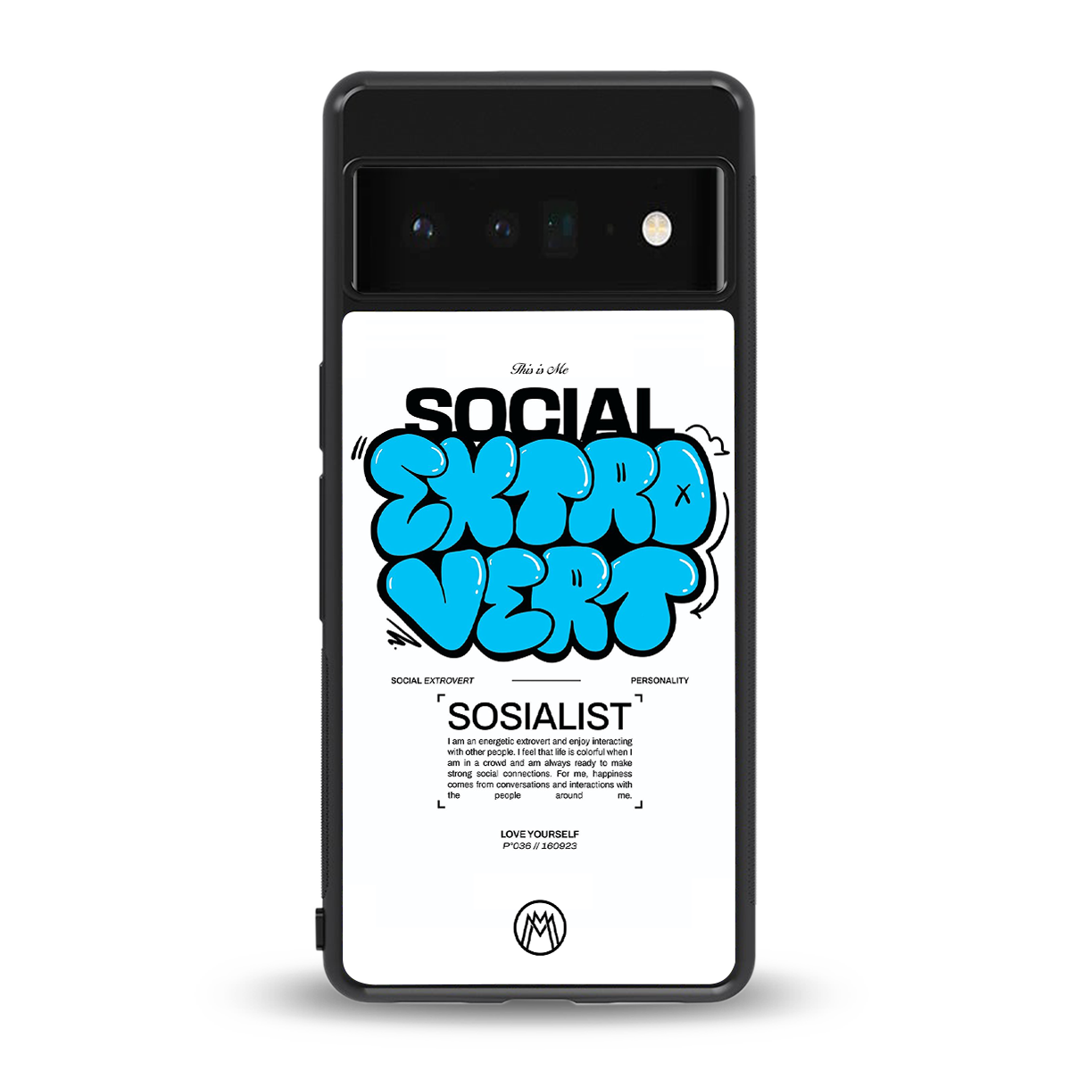 social extrovert back phone cover | glass case for google pixel 6 pro