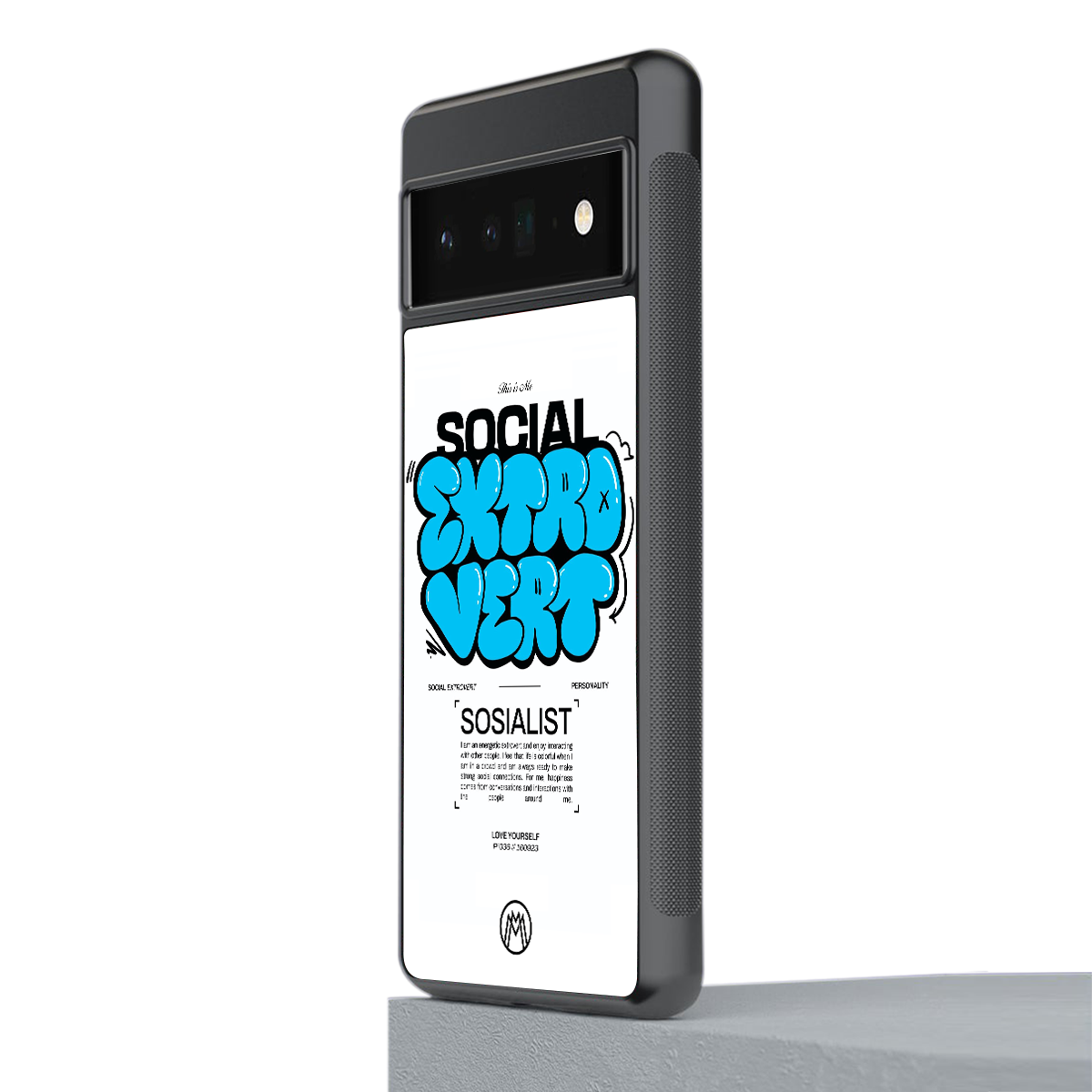social extrovert back phone cover | glass case for google pixel 6 pro