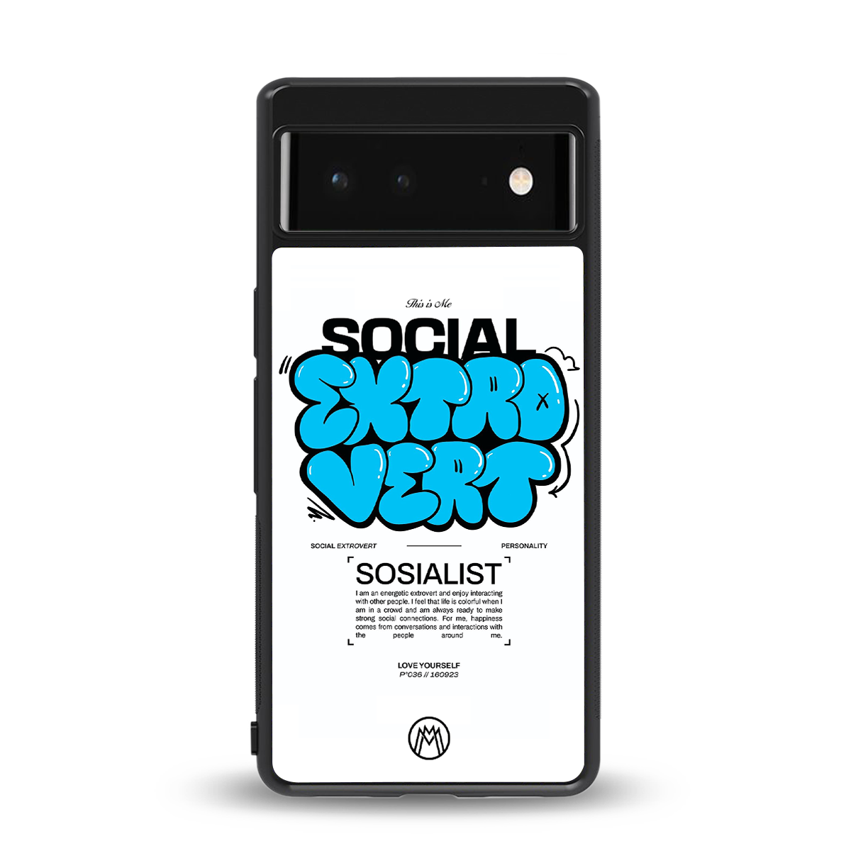social extrovert back phone cover | glass case for google pixel 6