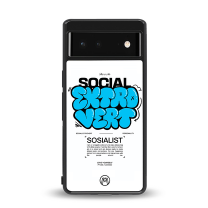social extrovert back phone cover | glass case for Google Pixel 6A