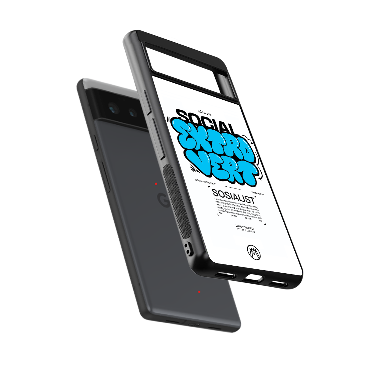 social extrovert back phone cover | glass case for google pixel 6