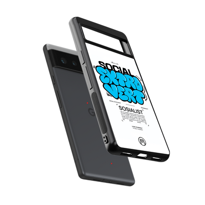 social extrovert back phone cover | glass case for Google Pixel 6A