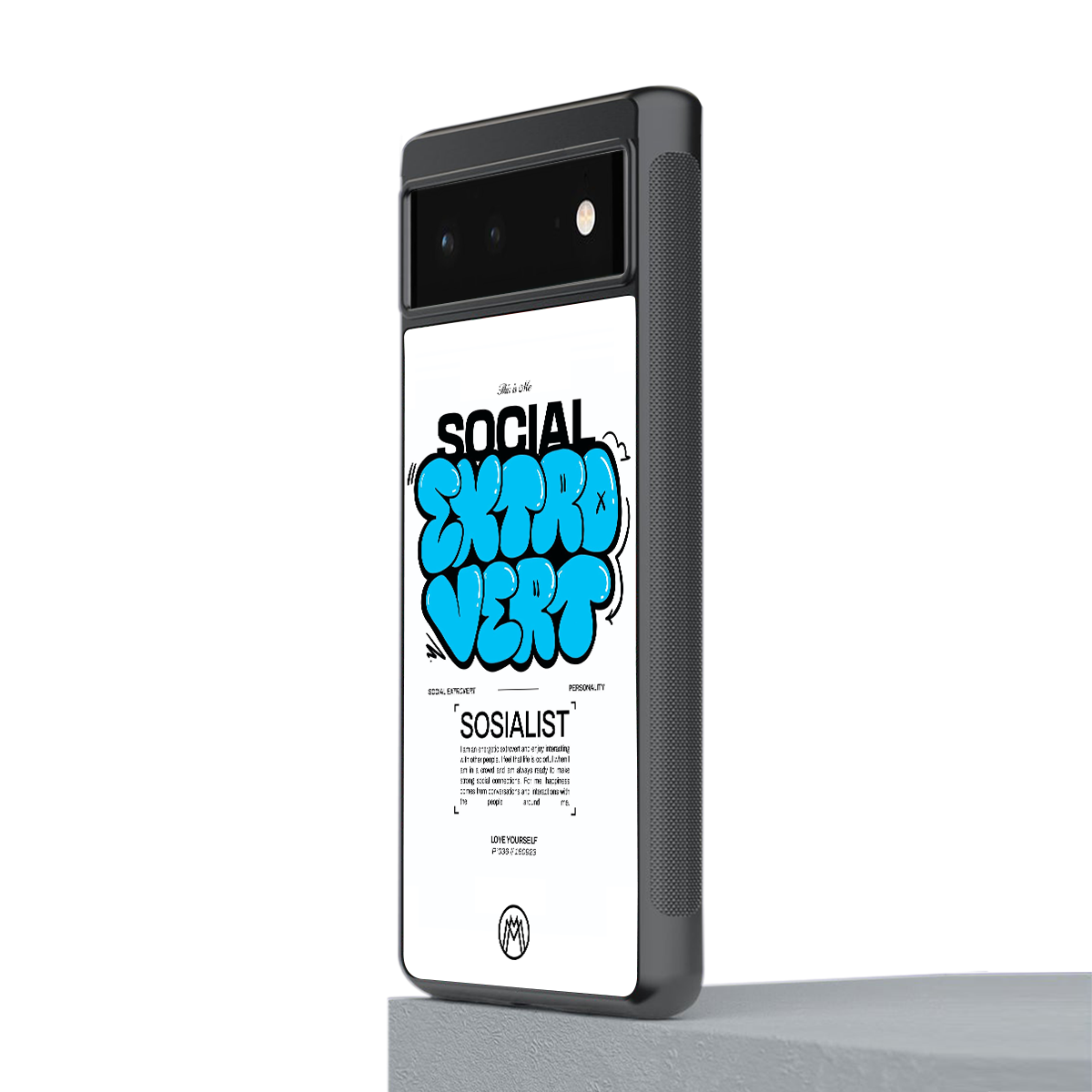 social extrovert back phone cover | glass case for google pixel 6