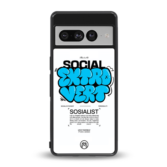 social extrovert back phone cover | glass case for google pixel 7 pro