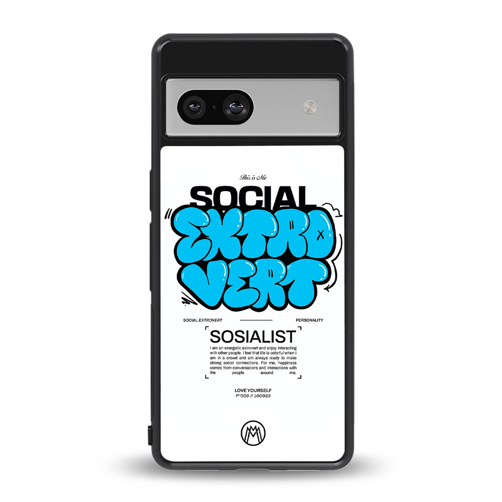 social extrovert back phone cover | glass case for Google Pixel 7