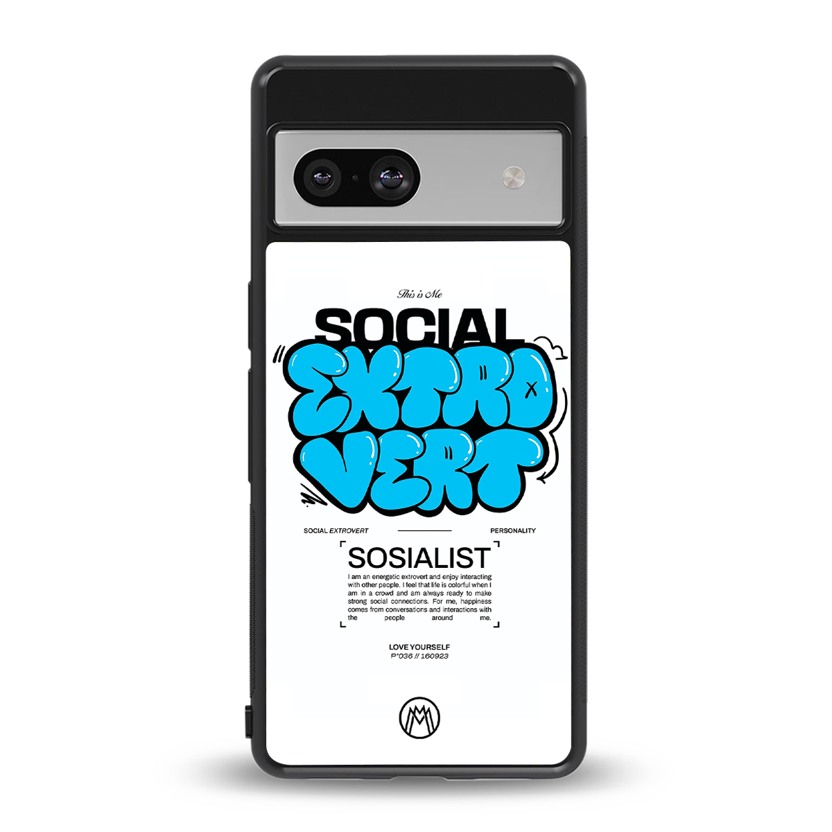 social extrovert back phone cover | glass case for Google Pixel 7