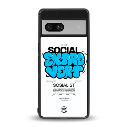 social extrovert back phone cover | glass case for Google Pixel 7A