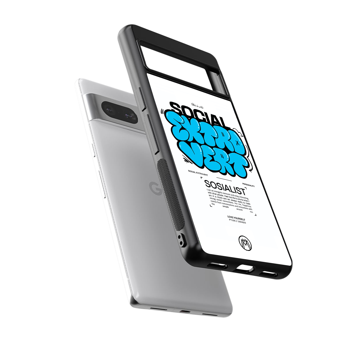 social extrovert back phone cover | glass case for Google Pixel 7