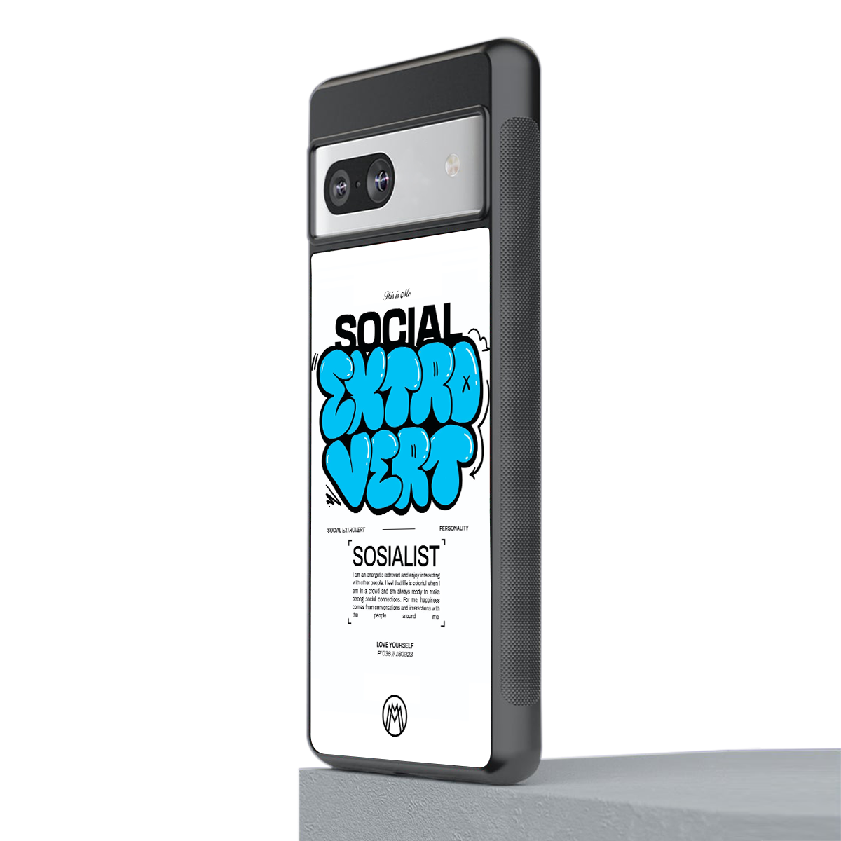 social extrovert back phone cover | glass case for Google Pixel 7A