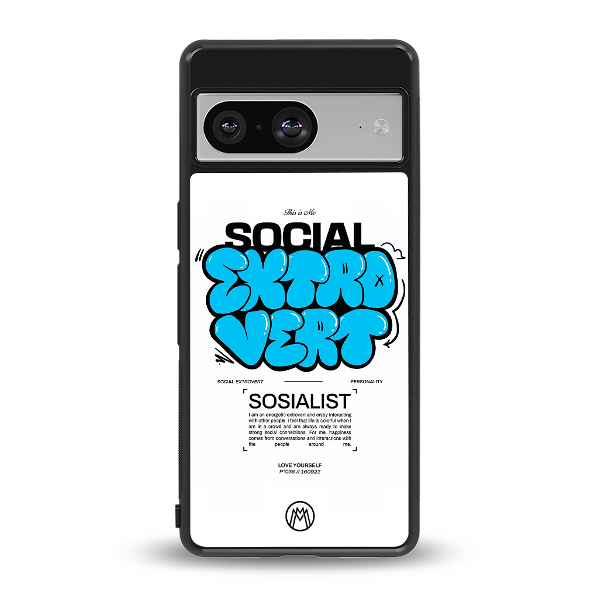 social extrovert back phone cover | glass case for Google Pixel 8