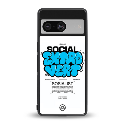 social extrovert back phone cover | glass case for Google Pixel 8